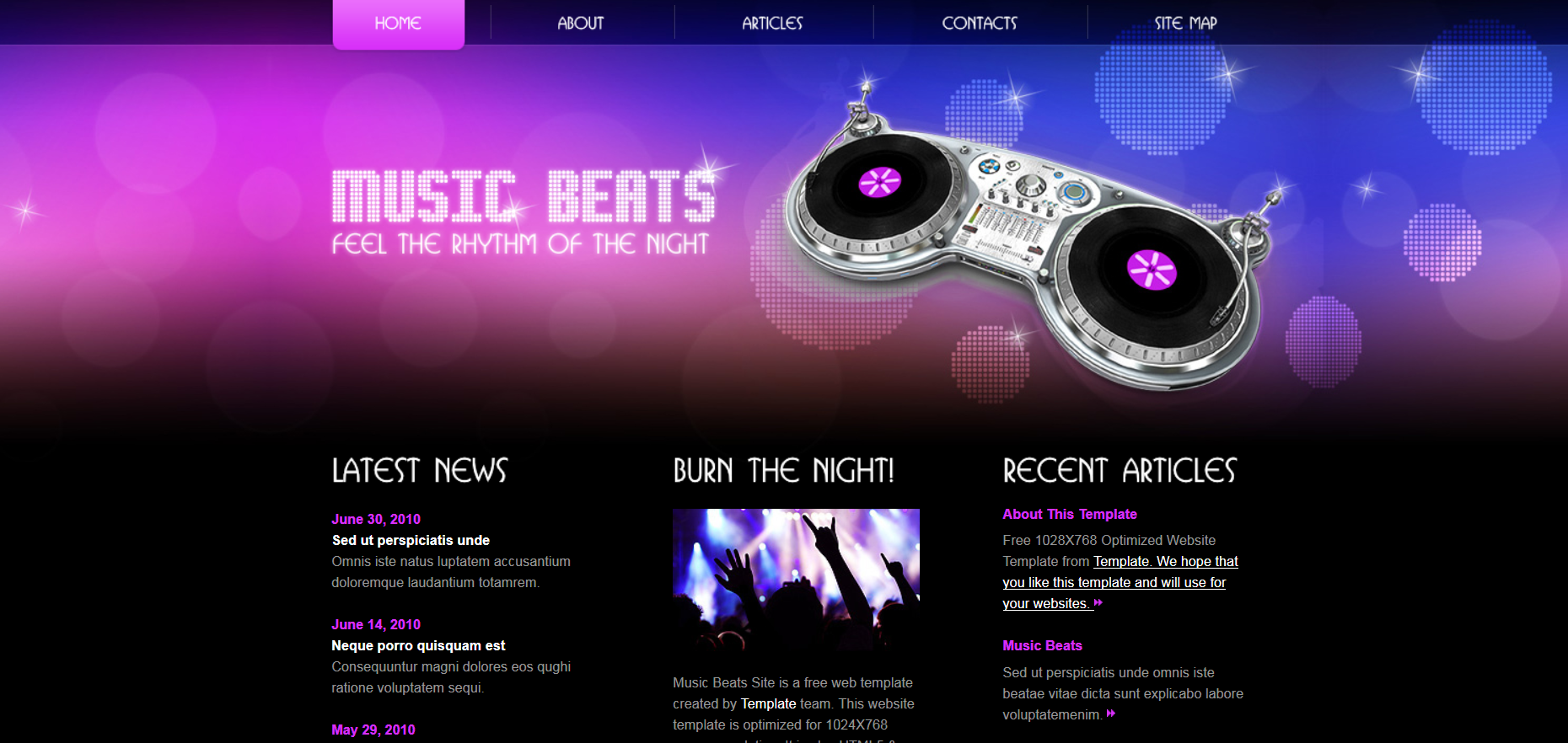 Шаблон сайта Музыка №225